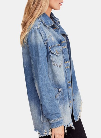 NWT Free People Moonchild Cotton Denim Shirt Jacke - Picture 2 of 5